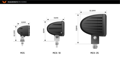 MCX25 Motorcycle Driving Light -Spot - Stedi LEDMOTO-25W-SPOT