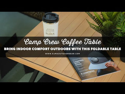 Camp Crew Coffee Table – Stable Folding Camping Table- Kuma Outdoor gear 889-KM-CCCT-BAM