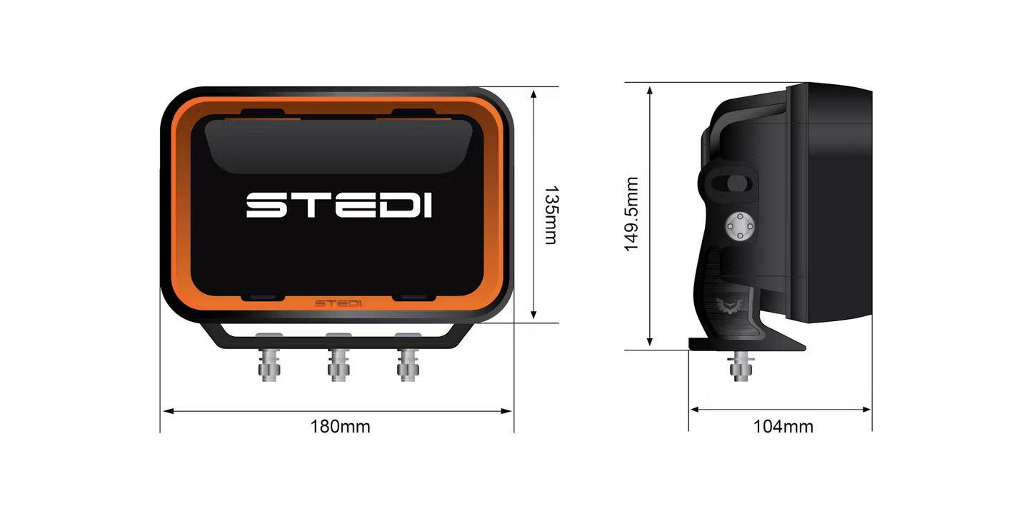 Feux de route à LED Type-X Sport Plus 7" (paire) - Stedi ST-01-SRT-701