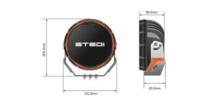 Feux de route à LED Type-X Sport Plus 7" (paire) - Stedi ST-01-SRT-701