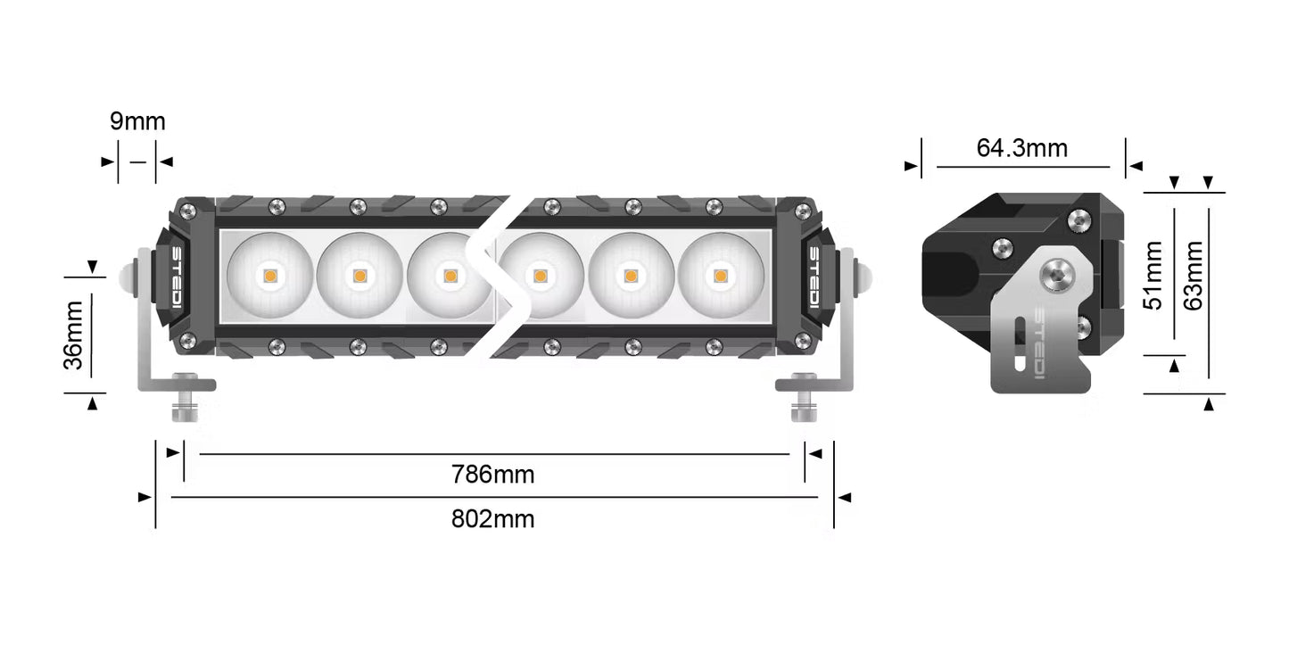ST3K 31.5" Slim LED Light Bar – 30 LED Flood/Spot Combo - Stedi LEDST3K-30L
