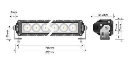 ST3K 31.5" Slim LED Light Bar – 30 LED Flood/Spot Combo - Stedi LEDST3K-30L