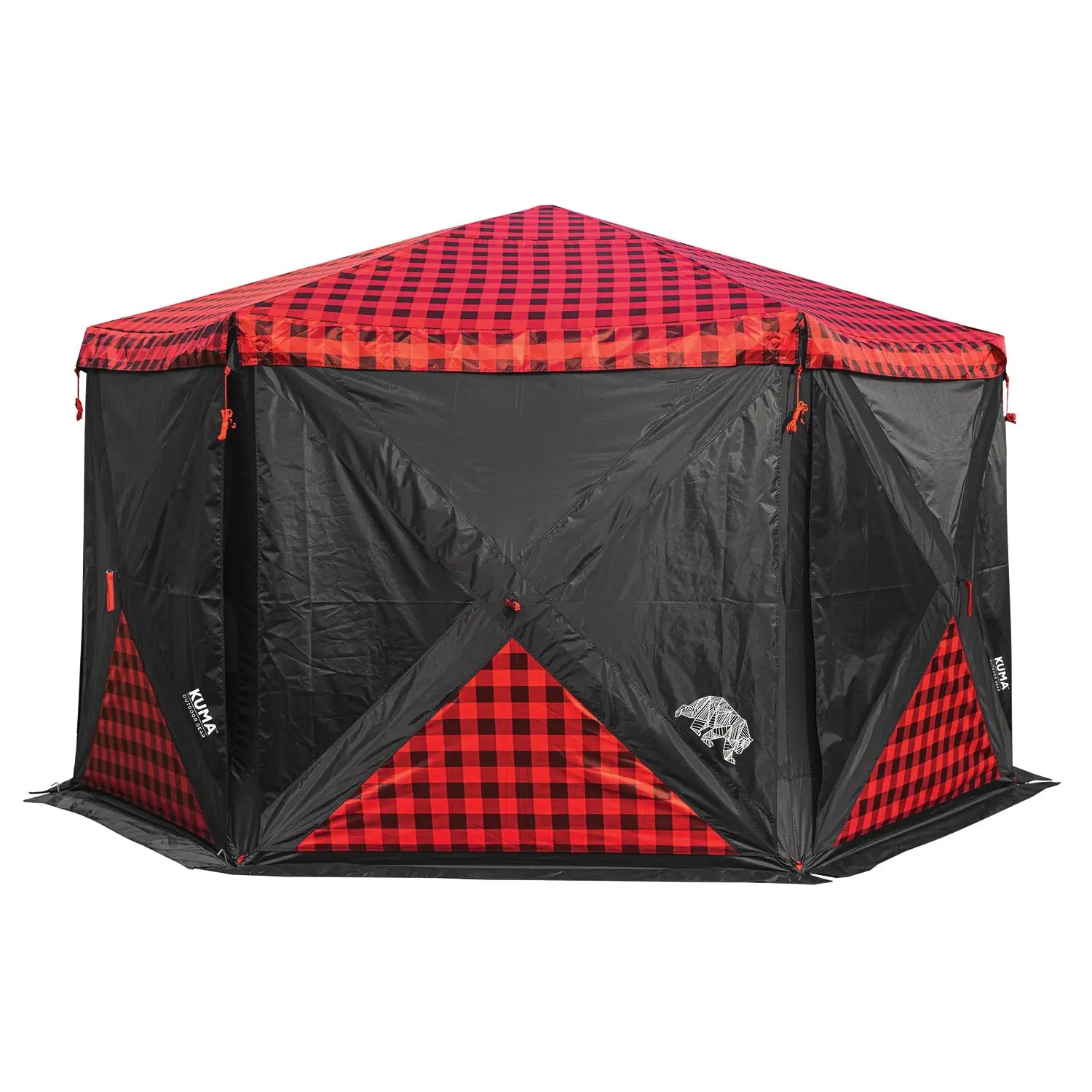 Super Bear Den Deluxe Gazebo - Red/Black - Kuma 507-KM-SBDDG-RB KUMA OUTDOOR GEAR
