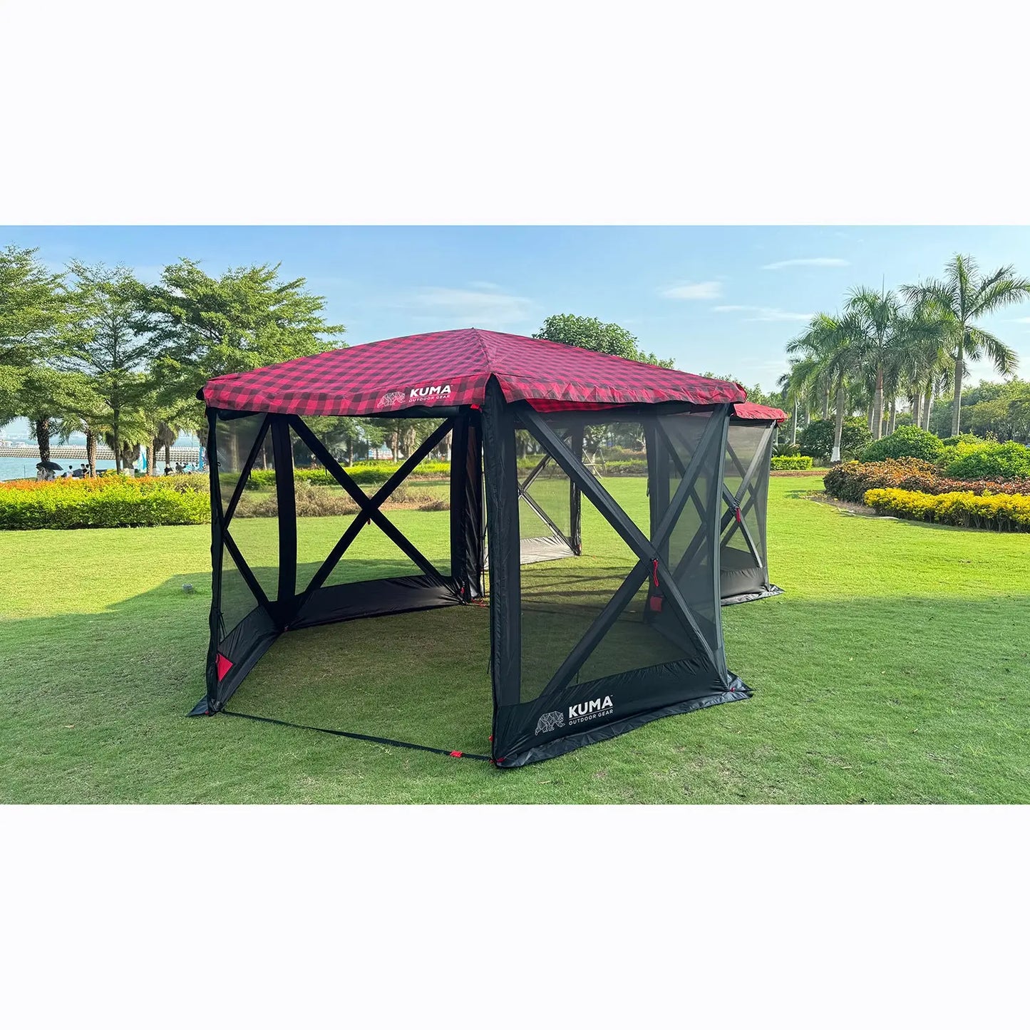 Super Bear Den Deluxe Gazebo - Red/Black - Kuma 507-KM-SBDDG-RB KUMA OUTDOOR GEAR