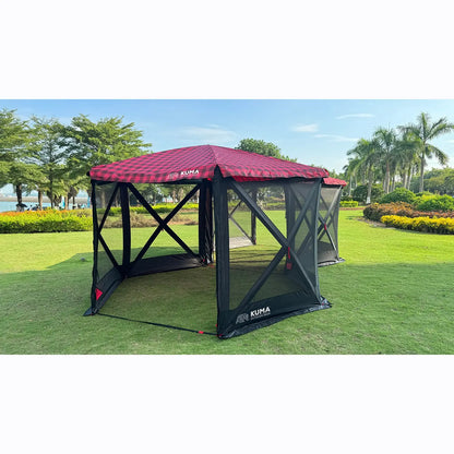 Super Bear Den Deluxe Gazebo - Red/Black - Kuma 507-KM-SBDDG-RB KUMA OUTDOOR GEAR