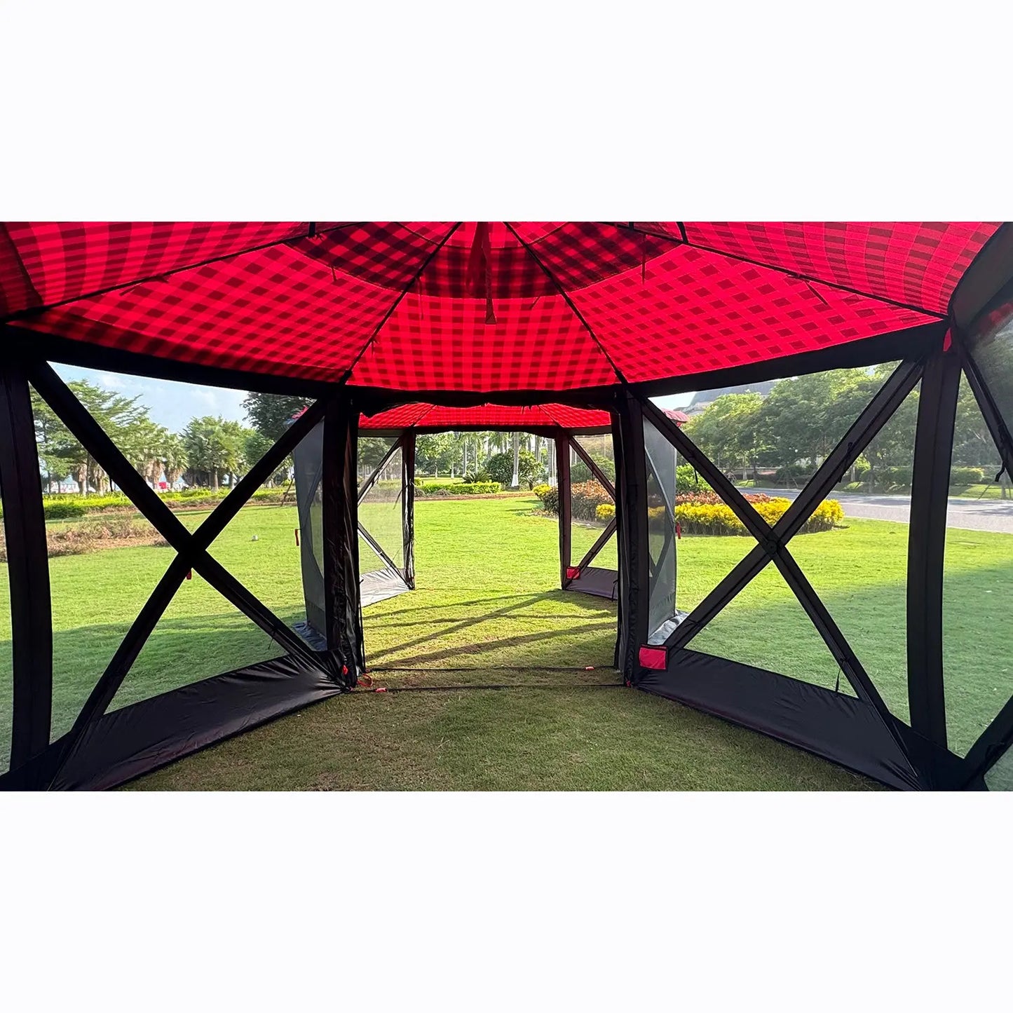 Super Bear Den Deluxe Gazebo - Red/Black - Kuma 507-KM-SBDDG-RB KUMA OUTDOOR GEAR