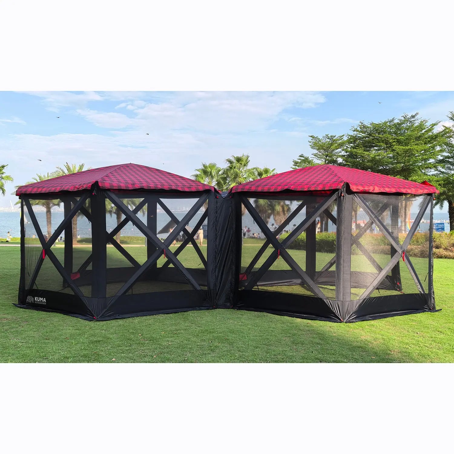 Super Bear Den Deluxe Gazebo - Red/Black - Kuma 507-KM-SBDDG-RB KUMA OUTDOOR GEAR