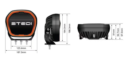 Feux de route à LED Type-X Sport Plus 7" (paire) - Stedi ST-01-SRT-701