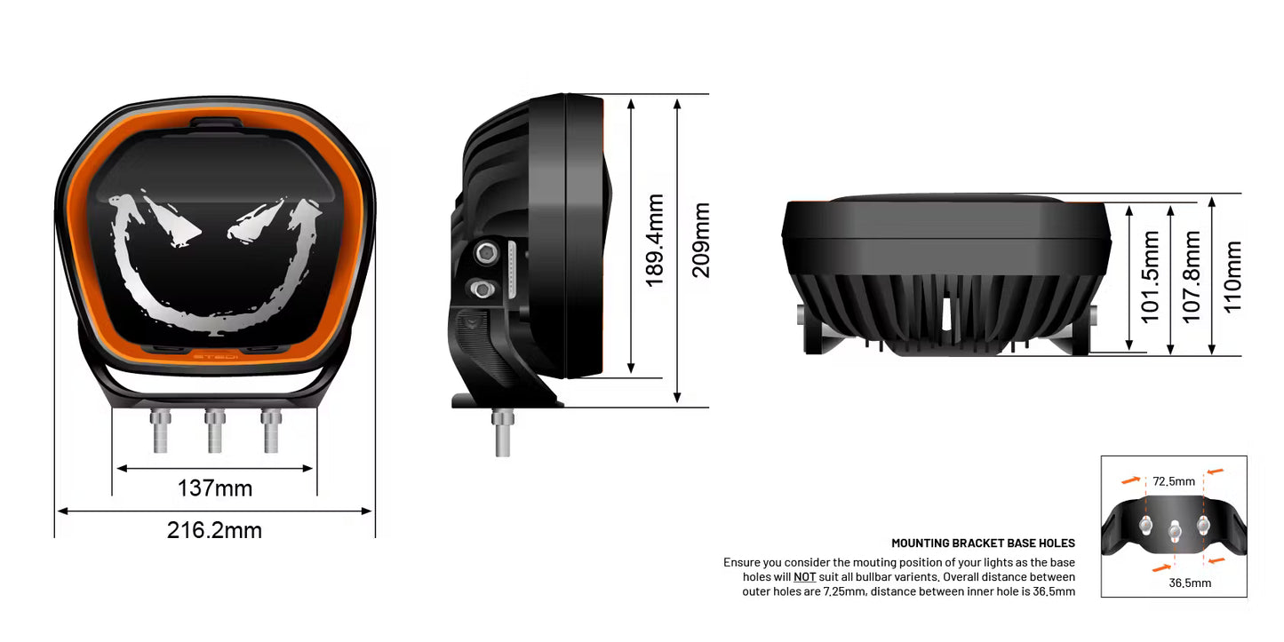 Feux de route à LED Type-X Sport Plus 7" (paire) - Stedi ST-01-SRT-701