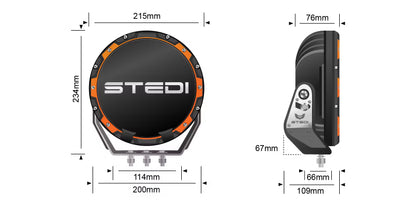 Feux de route à LED Type-X Sport Plus 7" (paire) - Stedi ST-01-SRT-701