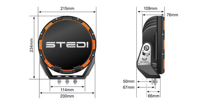 Feux de route à LED Type-X Sport Plus 7" (paire) - Stedi ST-01-SRT-701
