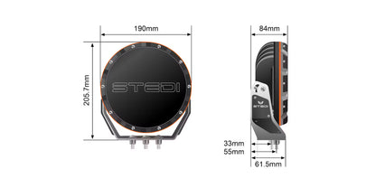 Feux de route à LED Type-X Sport Plus 7" (paire) - Stedi ST-01-SRT-701